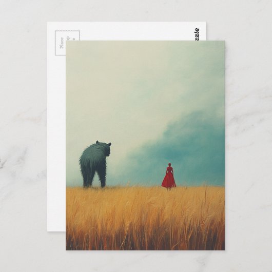 クマのモンスターを小麦畑で飼育 ポストカード (正面/裏面)