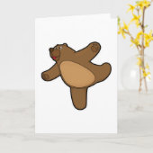 クマのヨガストレッチ カード (黄色い花)