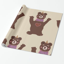 クマのラッピングペーパー 赤ちゃんのギフト包装 ラッピングペーパー