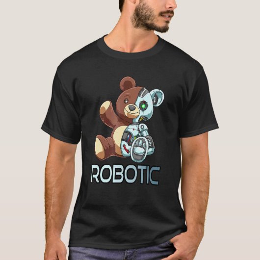 クマのロボットロボットの幼稚期サイボーグ Tシャツ (正面)