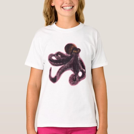 クマの上のタコ Tシャツ (正面)