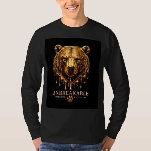 クマの不屈の強さ 引用 デザイン 🐻 Tシャツ (正面)