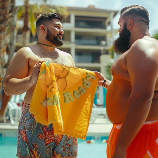 クマの体ビーチ準備！7番 フリースブランケット