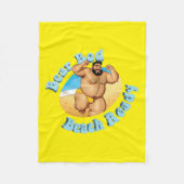 クマの体ビーチ準備！7番 フリースブランケット (正面)