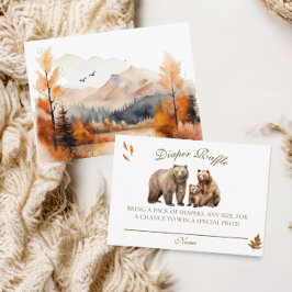 クマの冒険 紅葉の山々 ニュートラルベビーシャワー エンクロージャーカード