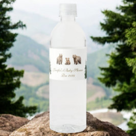 クマの冒険 雪山 ベビーシャワー ペットボトルラベル