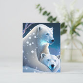 クマの冬のポストクロッシング ポストカード (スタンド正面)