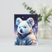 クマの冬のポストクロッシング ポストカード (スタンド正面)