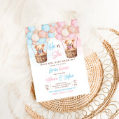 クマの出産前祝い テディベア 性別発表 招待状