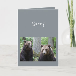 クマの動物ユーモアです、何か言ってしまった時の謝罪 カード
