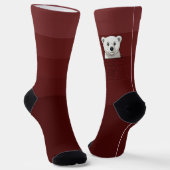 クマの壁を見下ろす、ダークレッドベルベットシェード ソックス (傾斜あり)