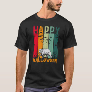 クマの女の子と男の子 レトロなハロウィンディナーパーティー Tシャツ