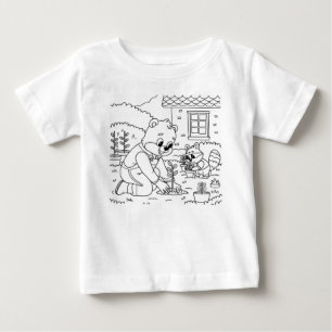 クマの家族とウサギのママのキャラクター ベビーTシャツ