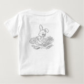 クマの家族とウサギのママのキャラクター ベビーTシャツ (裏面)