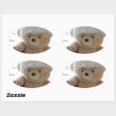 クマの小さいサンタ 楕円形シール (シート)