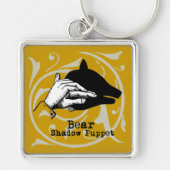 クマの影の操り人形の手ヴィンテージ キーホルダー (正面)