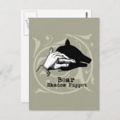 クマの影の操り人形の手ヴィンテージ ポストカード (正面/裏面)