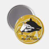 クマの影の操り人形の手ヴィンテージ マグネット (正面/裏面)