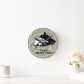 クマの影の操り人形の手ヴィンテージ ラウンド壁時計 (ホーム)