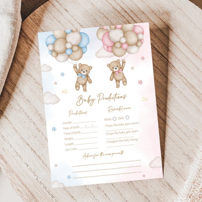 クマの性別お楽しみベビー予測ゲーム (Bear Balloon He or She Gender Reveal Game)