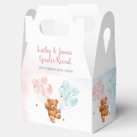 クマの性別がピンクと青のバルーンを明らかにする フェイバーボックス (オープン)