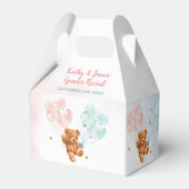 クマの性別がピンクと青のバルーンを明らかにする フェイバーボックス (正面サイド)