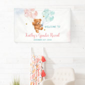 クマの性別がピンクと青のバルーンを明らかにする 横断幕 (インサイチュ)