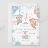 クマの性別が彼または彼女の冬の雪片を明らかにする 招待状 (正面)