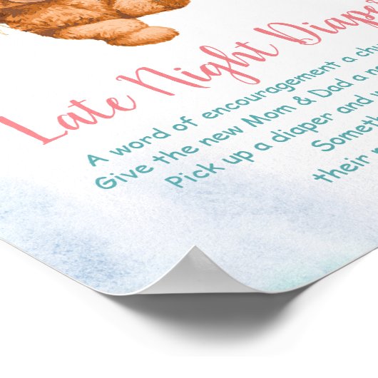 クマの性別が深夜おむつサインのポスターを明らかにする ポスター (角)