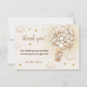 クマの性別でかわい素朴い サンキューカード (正面)