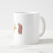 クマの手だよシカ おもしろフレーズ お笑いギフト ジャンボコーヒーマグカップ (正面右)