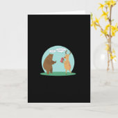 クマの手でやっちゃうわ クマさんシカすぎる Funny Creative Sty カード (黄色い花)