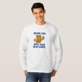 クマの手で魚を釣る Tシャツ (正面フル)