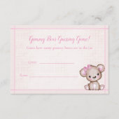 クマの数をカウント赤ちゃんシャワーのゲームかわいい女の子クマ エンクロージャーカード (正面)