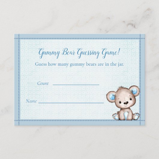 クマの数をカウント赤ちゃんシャワーのゲームかわいい茶色のクマ エンクロージャーカード (正面)