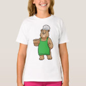 クマの料理人　エプロン＆ボウル付き Tシャツ (正面)