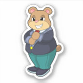 クマの新郎とスーツ シール (正面)