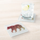 クマの木 ガラスコースター (アングル)