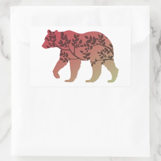 クマの木 長方形シール (バッグ)