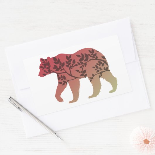 クマの木 長方形シール (封筒)