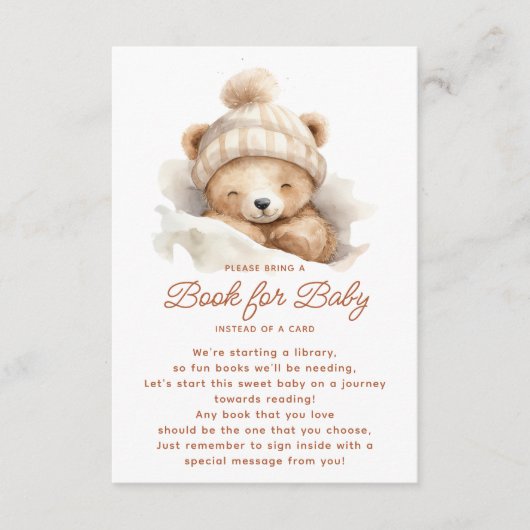 クマの本を寄り添ってベビー エンクロージャーカード (正面)