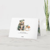 クマの森かわいい動物ディアウッドランドベビーシャワー カード (裏面)