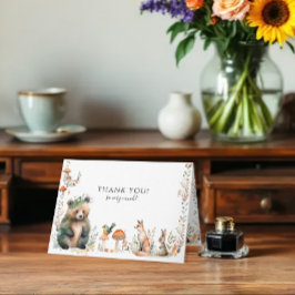 クマの森かわいい動物ディアウッドランドベビーシャワー カード