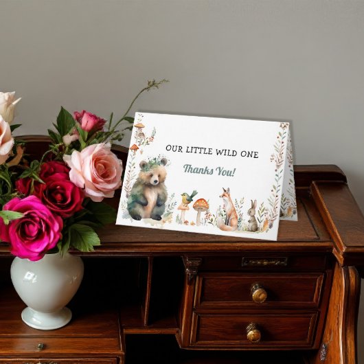 クマの森かわいい動物ディアウッドランドワイルドワン カード