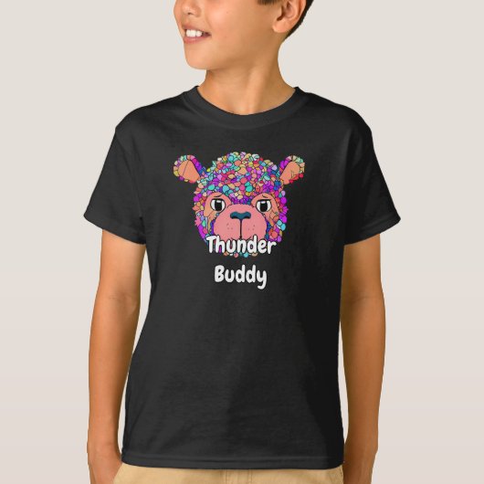 クマの楽しいデザインの子供服 Tシャツ (正面)