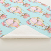 クマの水彩模様のかわいい風船 シェルパブランケット (3/4)