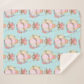 クマの水彩模様のかわいい風船 シェルパブランケット (正面(横))