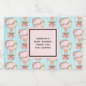 クマの水彩模様のかわいい風船 スパークリングワインラベル (シングルラベル)