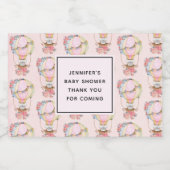 クマの水彩模様のかわいい風船 スパークリングワインラベル (シングルラベル)