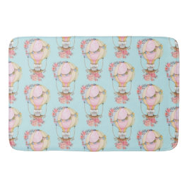 クマの水彩模様のかわいい風船 バスマット